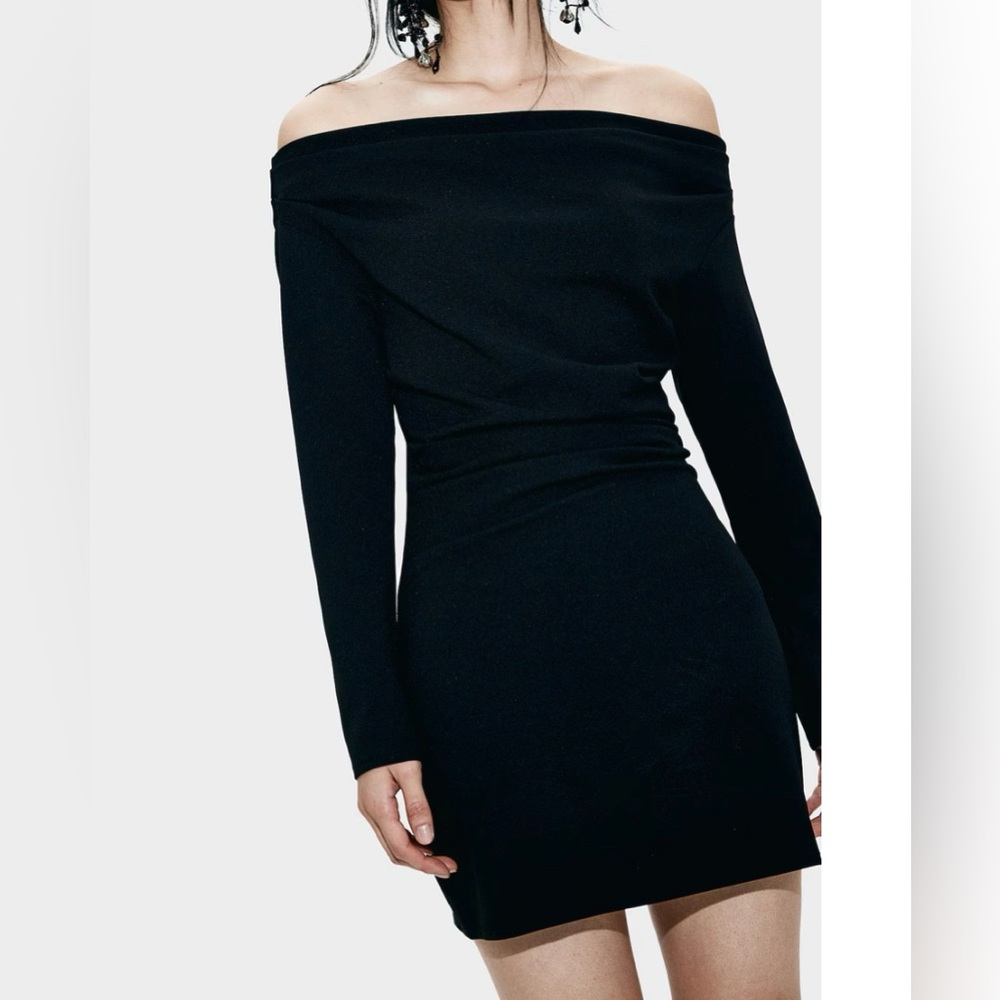 Draped Off-The-Shoulder Dress